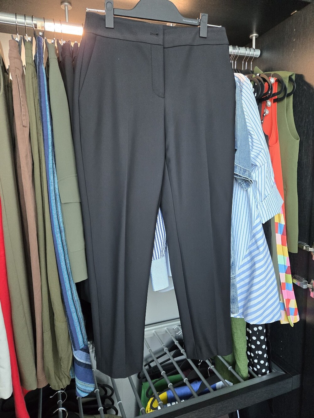 Donna Karan Black Straight-Leg Trousers